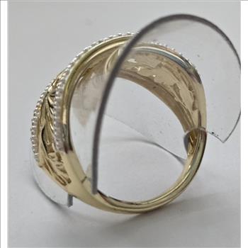No Reservt Natural Diamond Leaves Band Ring Size 10