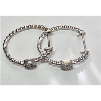 No Reserve .50 ct Natural Diamond Hoop Earrings