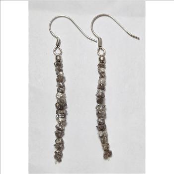 No Reserve 2.00 ct Natural Rough Diamond Earrings