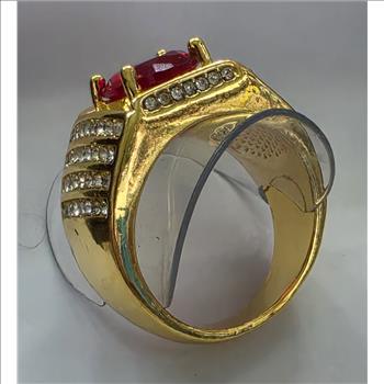 No Reserve Ruby & Austrian Crystal Ring Size 11