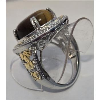 No Reserve Natural Tigers Eye Ring Size 10