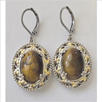 No Reserve Natural Tigers Eye Earrings