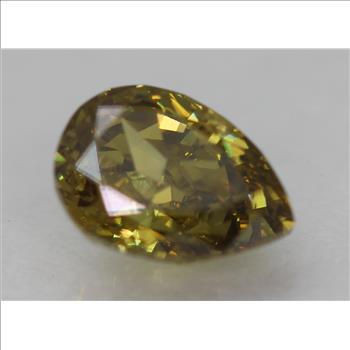 No Reserve .12 ct Natural Champagne Diamond Pear Cut  Loose Gemstone