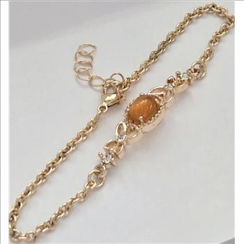 No Reserve Natural Citrine & Austrian Crystal Bracelet