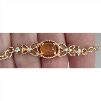 No Reserve Natural Citrine & Austrian Crystal Bracelet