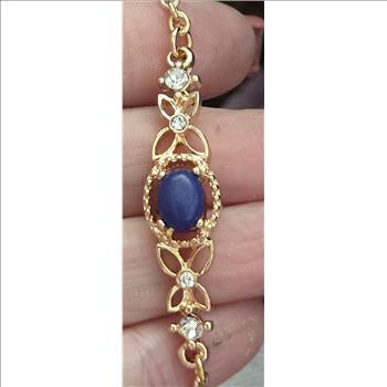 No Reserve Natural Lapis Lazuli & Austrian Crystal Bracelet