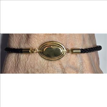 No Reserve 18k Gold /Stainless Steel Signet Bracelet