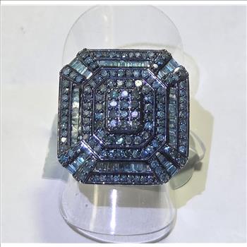 No Reserve 1.52 ct Natural Blue Diamond Ring Size 6