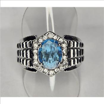 No Reserve Blue Topaz & Zircon Size 10