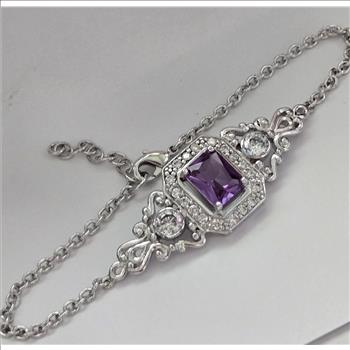 No Reserve Alexandrite & Zircon Bracelet