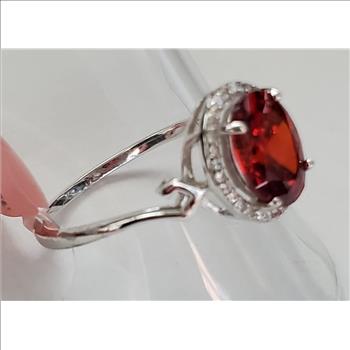 No Reserve Ruby & Zircon Ring Size 11