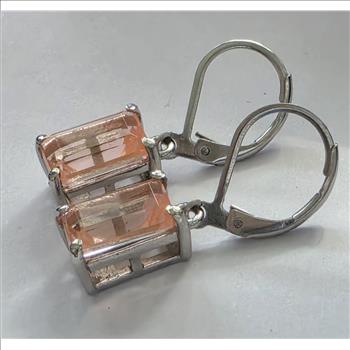 No Reserve Morganite Emerald Dangle Earrings
