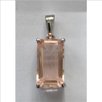 No Reserve Morganite Emerald Cut Pendant