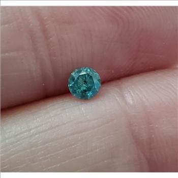 No Reserve .20ct Blue Diamond Round Cut Loose Gemstone
