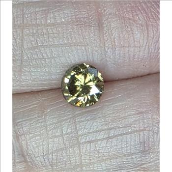 No Reserve .62 ct Natural Champagne Diamond Round Cut Loose Gemstone