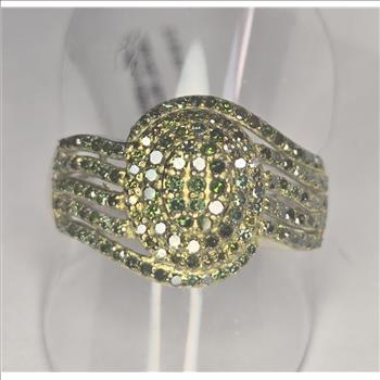 No Reserve 1.01 ct Natural Green Diamond Ring Size 10