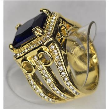 No Reserve Sapphire & Austrian Crystal Ring Size 7