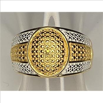 No Reserve Natural Diamond Two Tone Ring Size 7