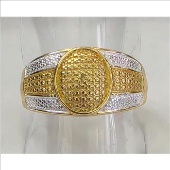 No Reserve Natural Diamond Two Tone Ring Size 6