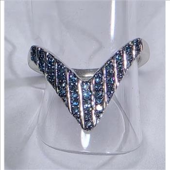 No Reserve  .22 ct Natural Diamond RIng Size 56