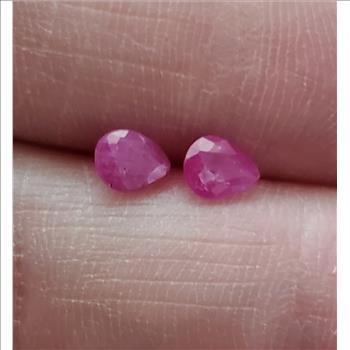 4 x 5mm Natural Ruby Pear Cut Loose Gemstone