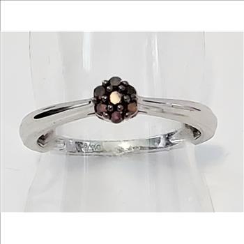 No Reserve .12 ct Natural Red Diamond Ring Size 9