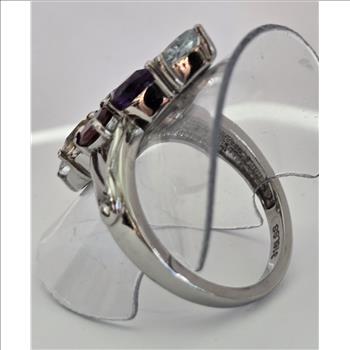 No Reserve Natural Multi Gemstone Ring Size 6