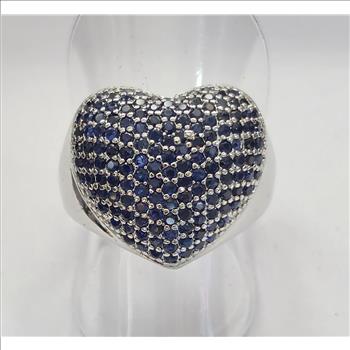 No Reserve Sapphire Heart Ring Size 8