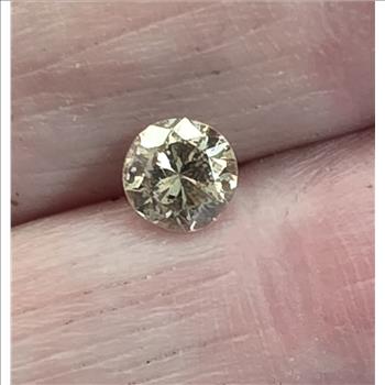 No Reserve .46 ct Natural Champagne Diamond Round Cut Loose Gemstone