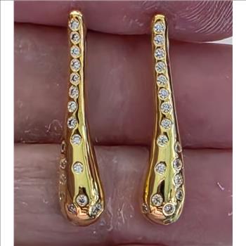 No Reserve Simulated Diamond Stick Earrings
