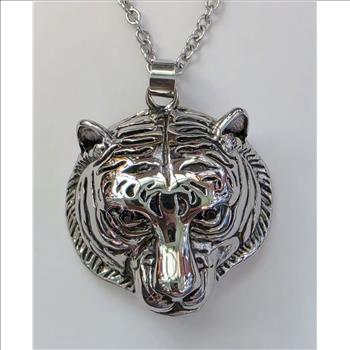 No Reserve Men's 3d Tiger Pendant & Chain Necklace8