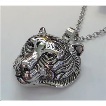 No Reserve Men's 3d Tiger Pendant & Chain Necklace8
