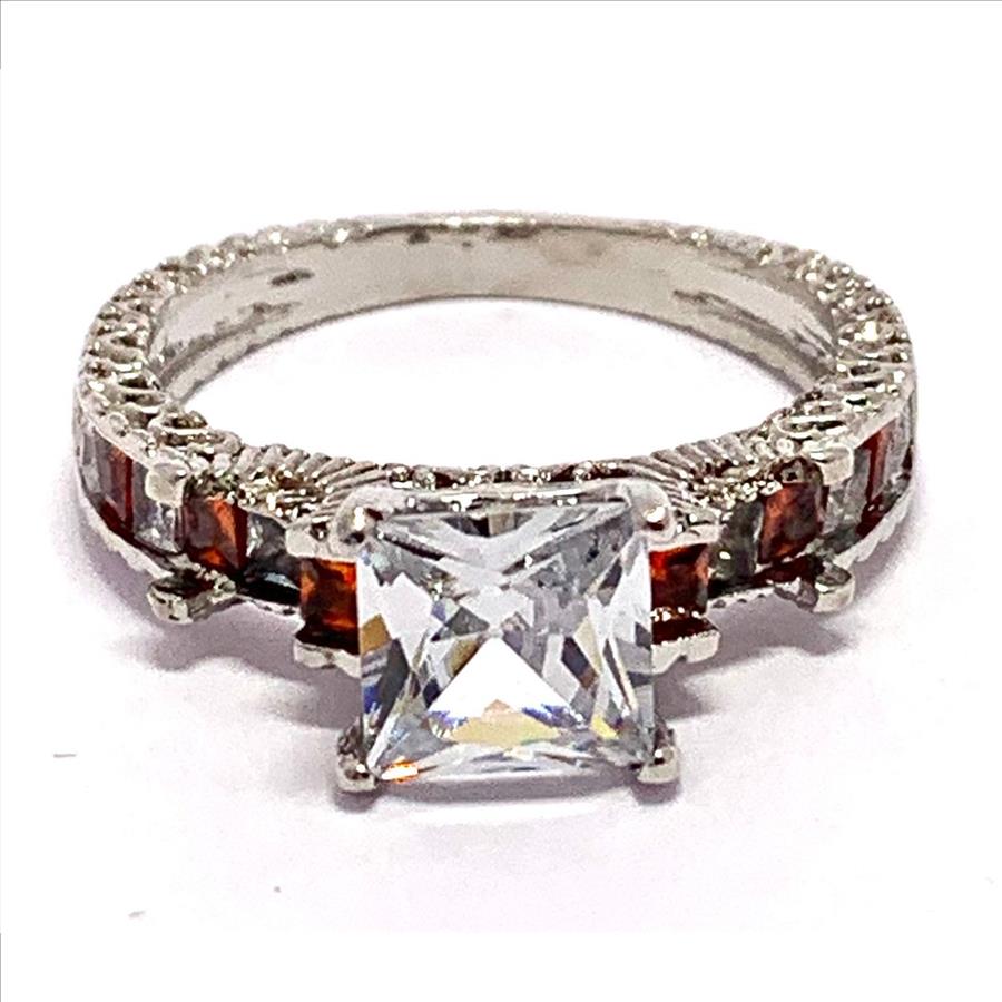 4.50ctw Garnet & Cubic Zirconia 18k Yellow Gold Overlay Ring
