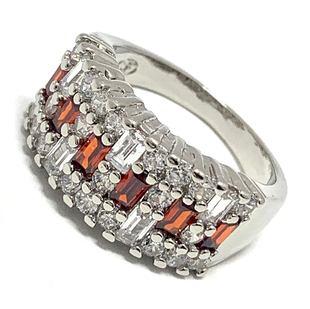 1.25ctw Garnet & Diamonique Diamond Anniversary Ring