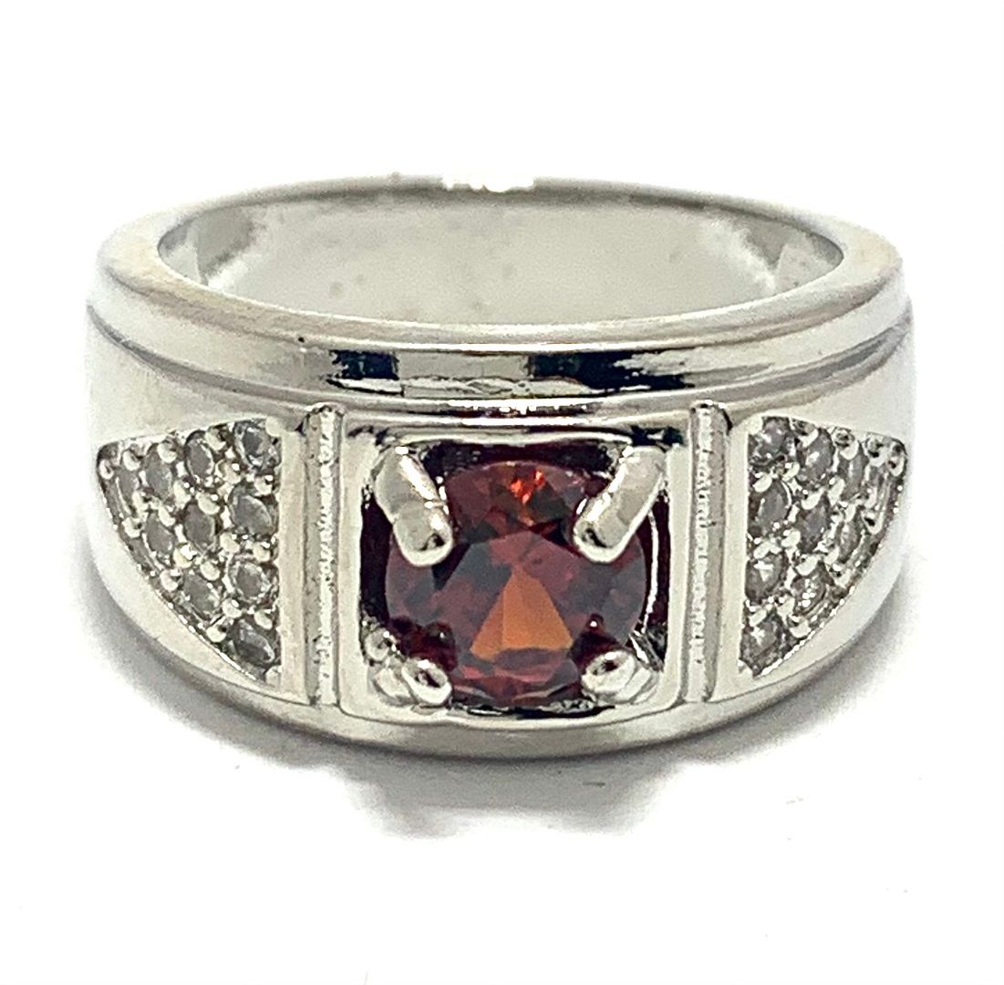 1.75ctw Garnet & Diamonique Diamond Ring
