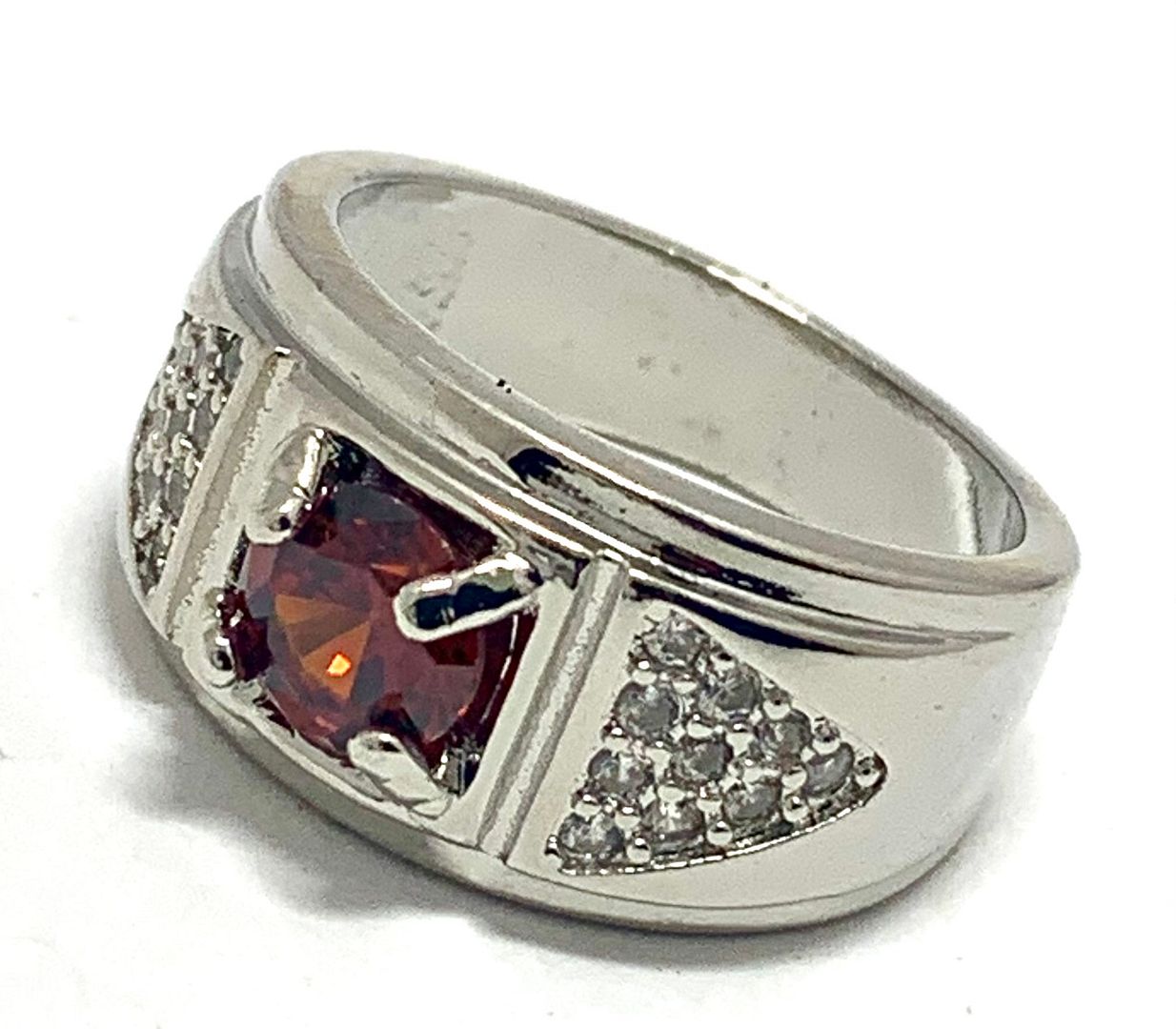 1.75ctw Garnet & Diamonique Diamond Ring