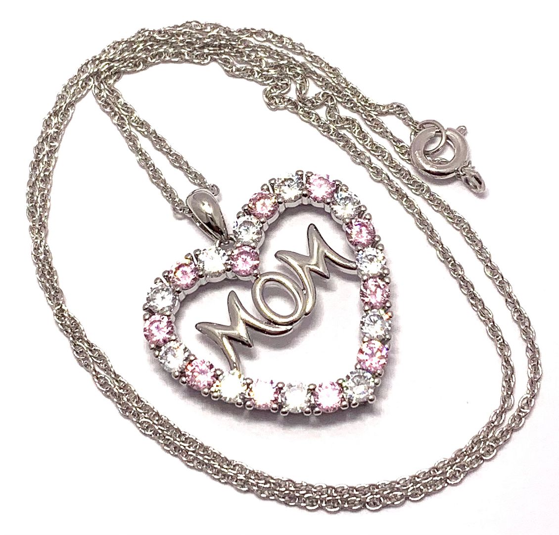 18k Gold Overlay 2.00ctw Pink Topaz & Diamonique Diamond Heart Necklace