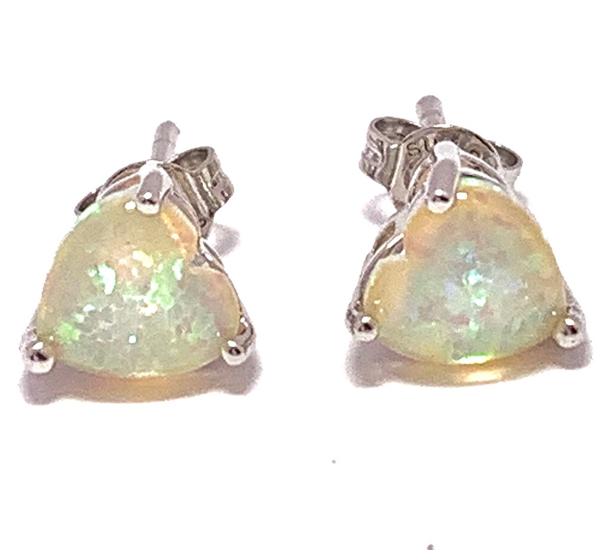 18k Gold Overlay 3.00ctw Opal Stud Earrings