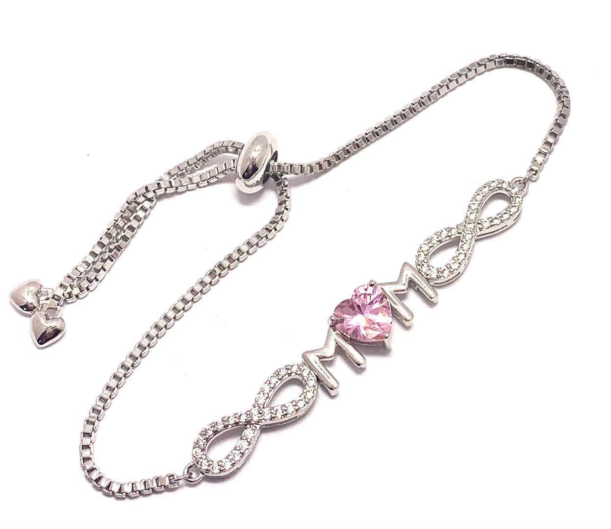 18k Gold Overlay 3.00ctw Pink Topaz & Diamonique Diamond  Adjustable Tennis Bracelet