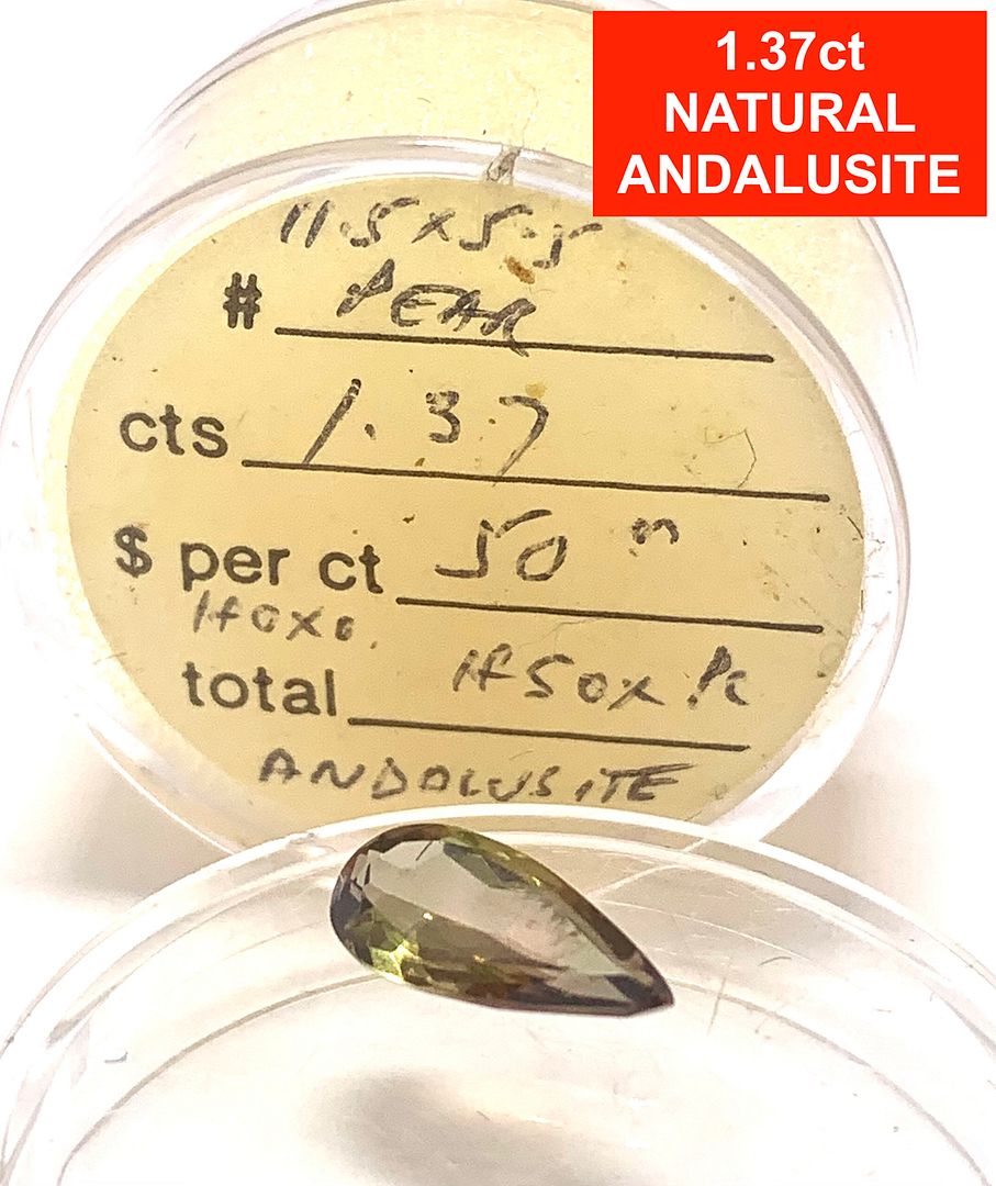 $375 Retail 1.36ctw Natural  Brazilian Andalusite Loose Gemstone 11.5X5.5mm
