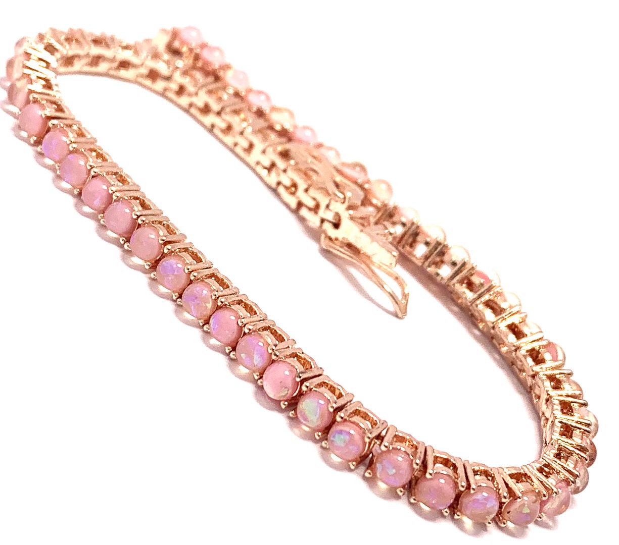 4.00ctw Pink Opal Tennis Bracelet