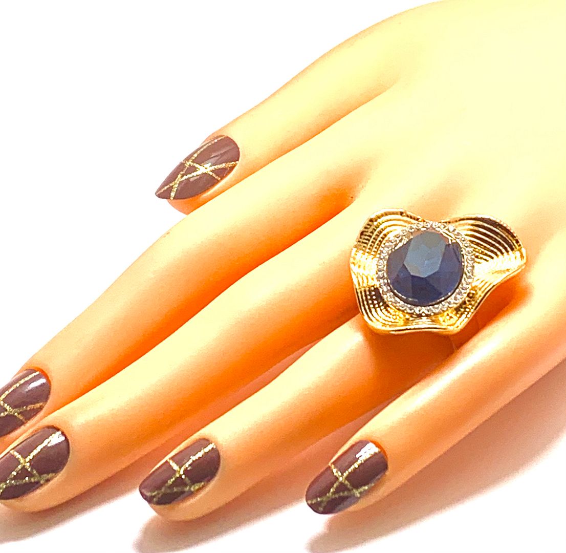 45.50ctw Sapphire & Diamonique Diamond Large Ring