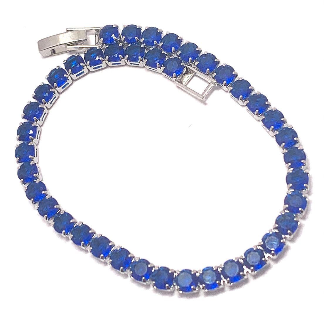 6.00ctw Sapphire Tennis Bracelet 7.5” Long