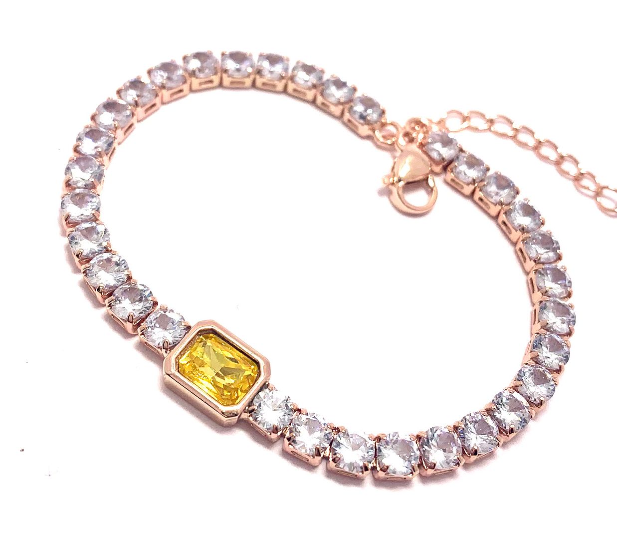 8.50ctw Citrine & CZ Tennis Bracelet