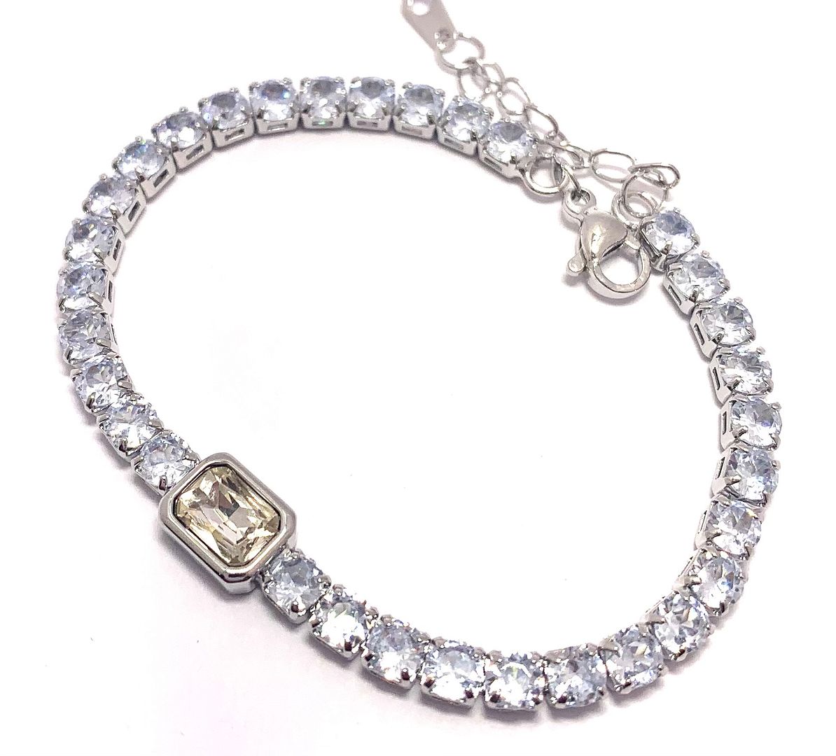 8.50ctw Lemon Quartz & CZ Tennis Bracelet
