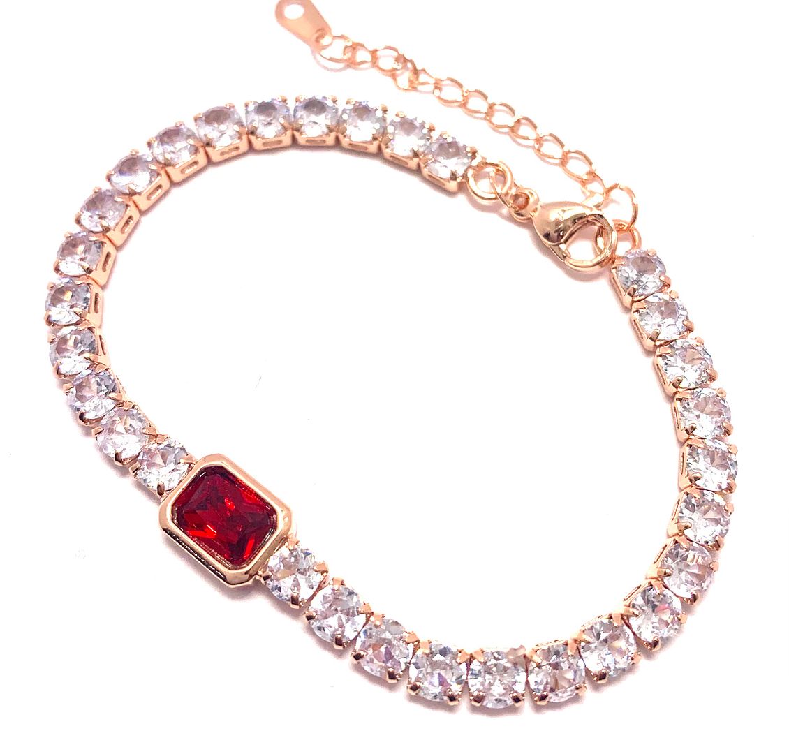 8.50ctw Ruby & CZ Tennis Bracelet