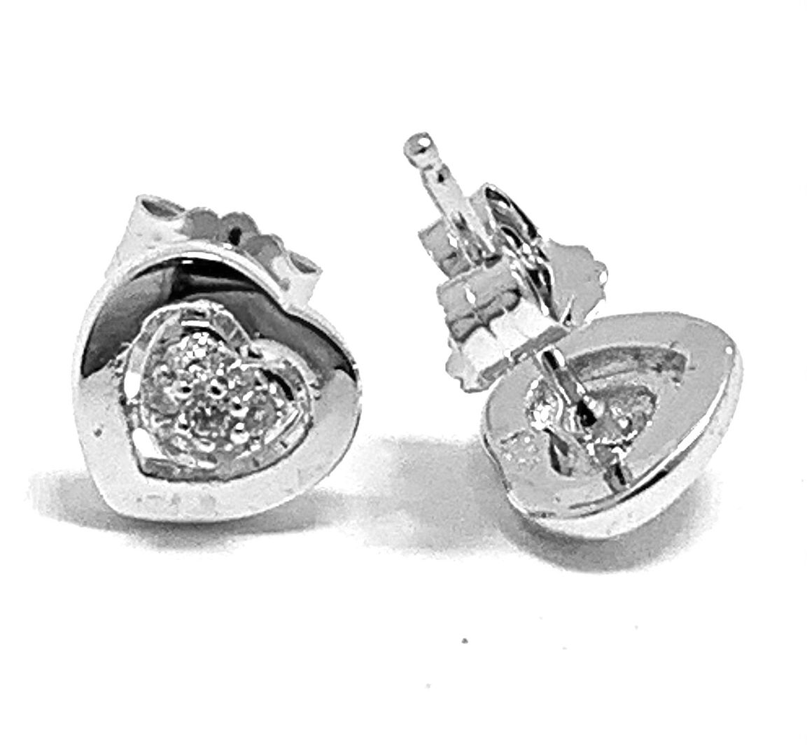 .925 Sterling Silver & 18k White Gold 0.10ctw Diamonique Diamond Stud Earrings