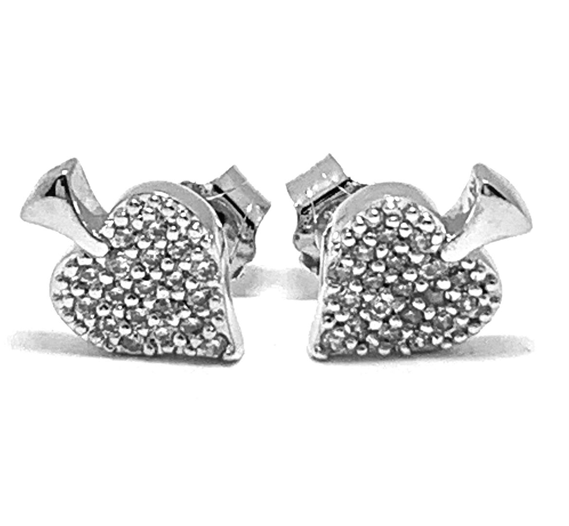 .925 Sterling Silver & 18k White Gold 0.25ctw Diamonique Diamond Stud Earrings