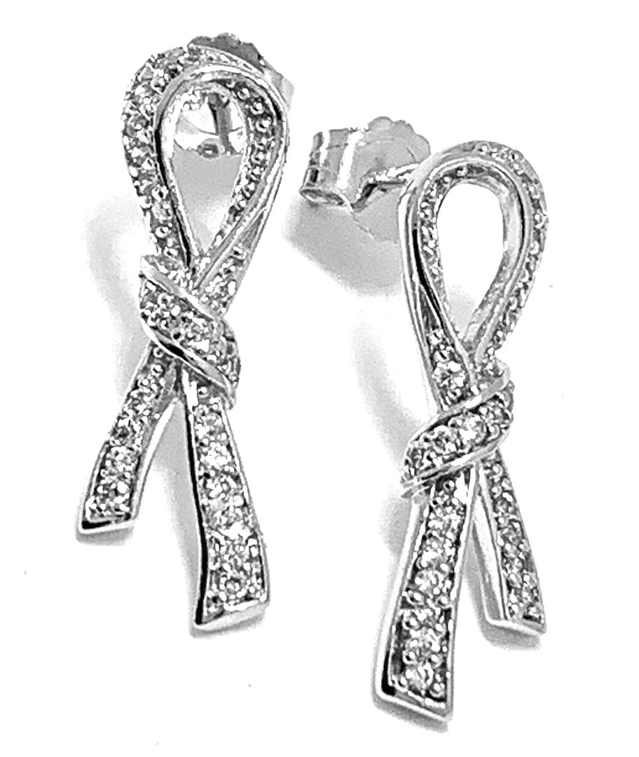 .925 Sterling Silver & 18k White Gold 0.30ctw Diamonique Diamond Stud Earrings