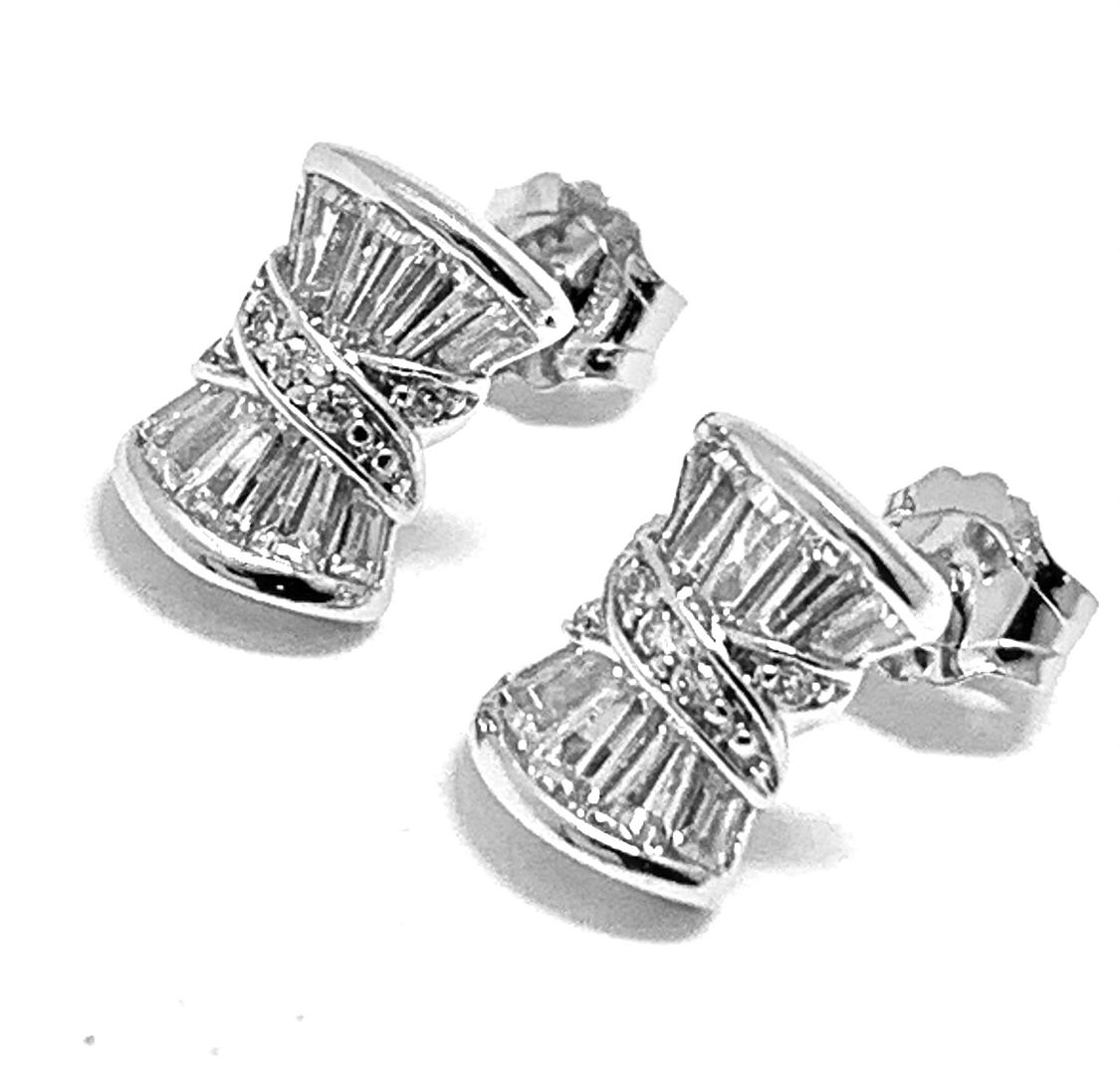 .925 Sterling Silver & 18k White Gold 0.50ctw Diamonique Diamond Stud Earrings